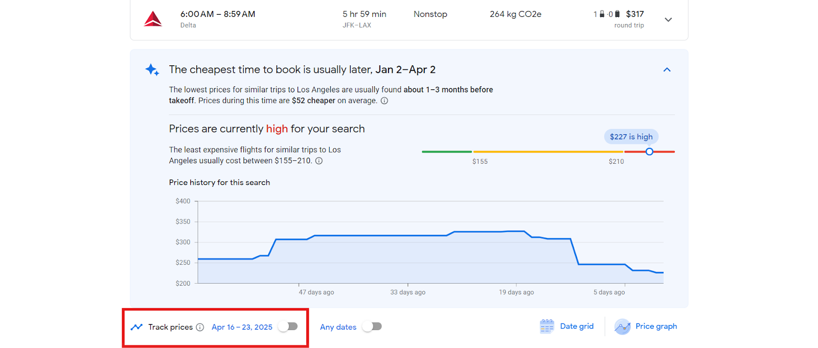 How to track the price of your flight using Google Flights