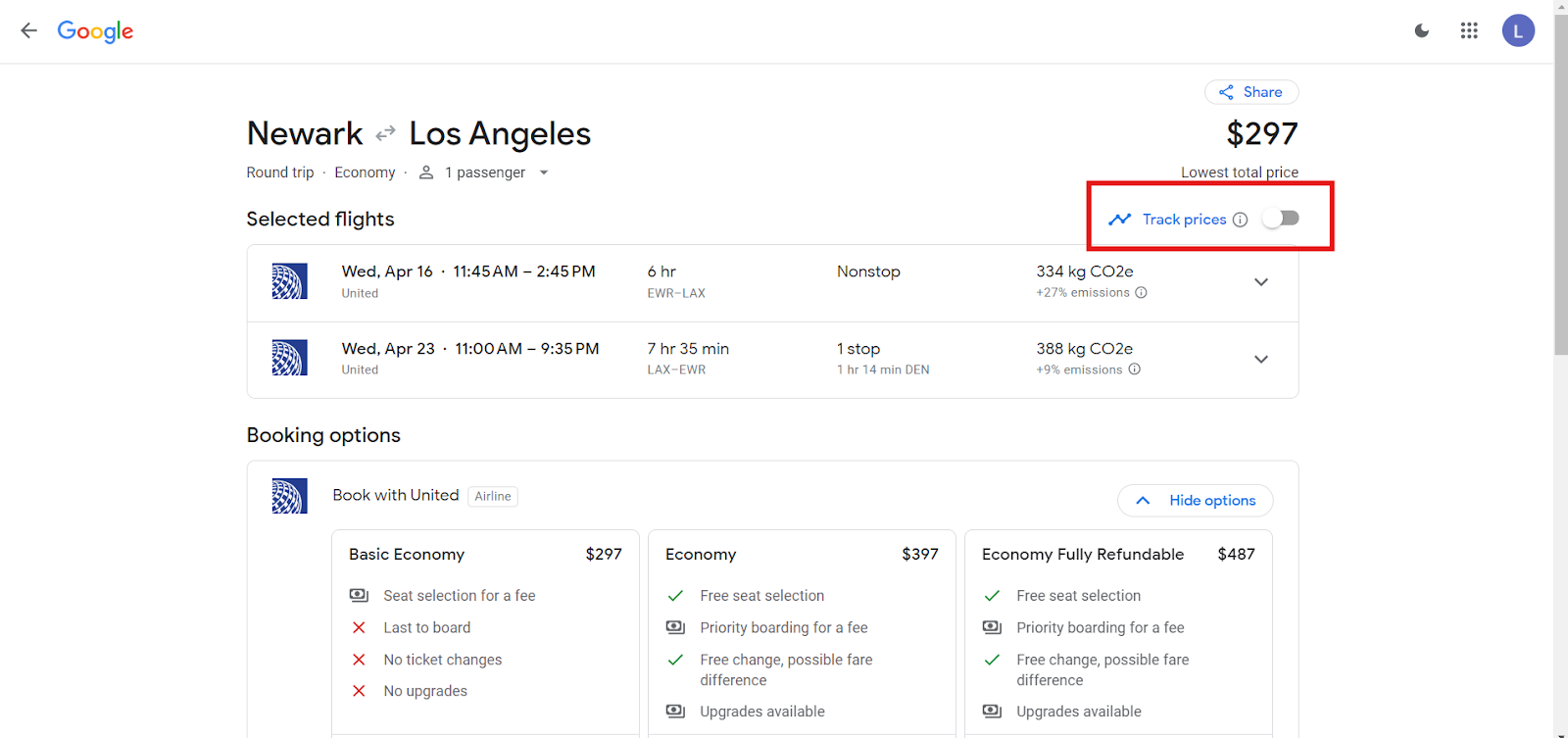 How to track the price of your flight using Google Flights