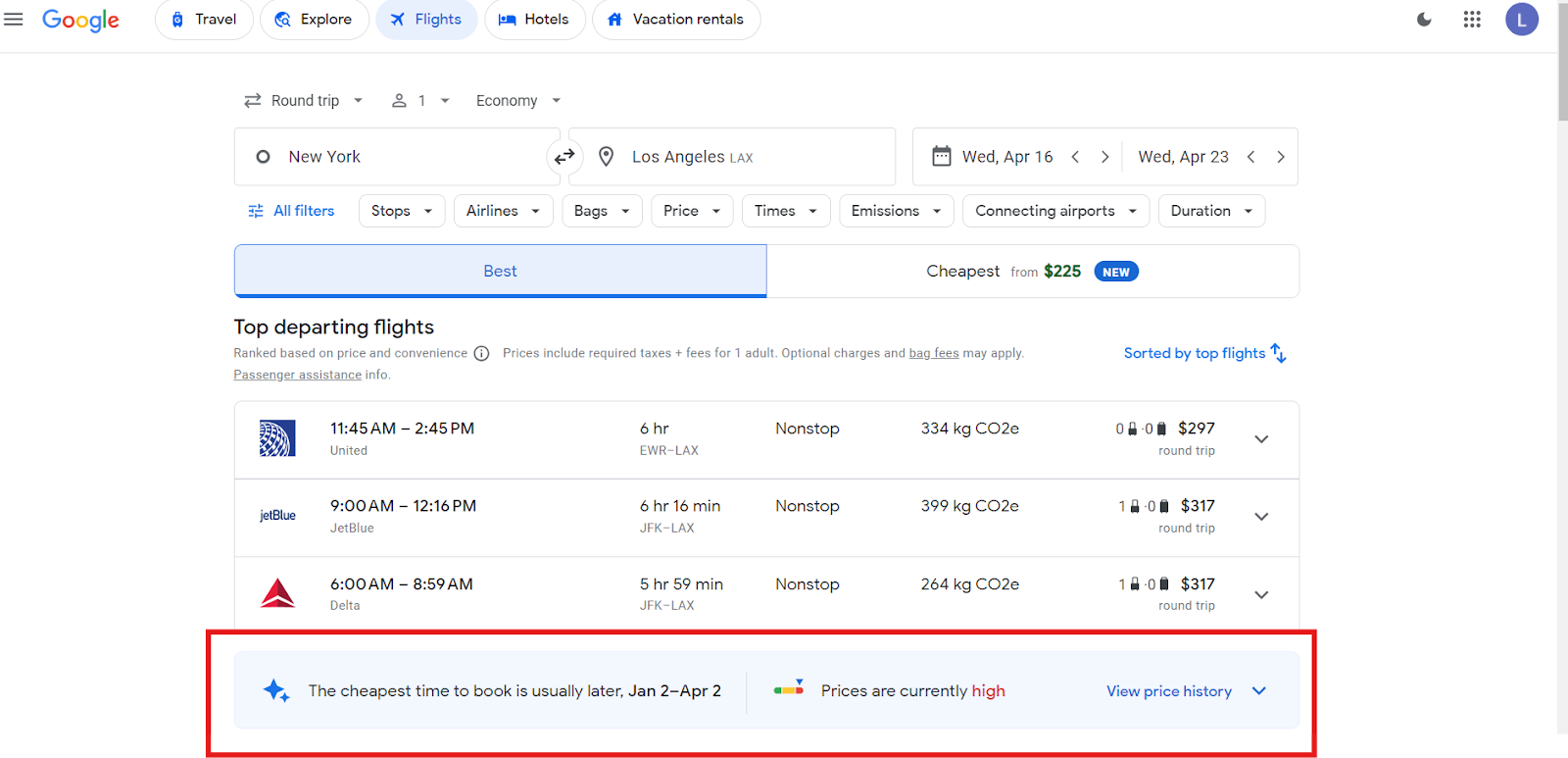 How to track the price of your flight using Google Flights